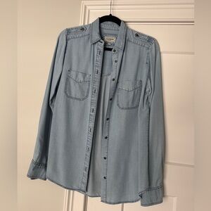 Express boyfriend chambray collared button down